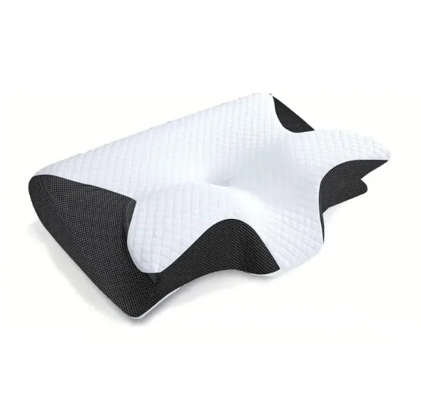 Butterfly-shaped cervical memory foam pillow designed to reduce snoring and support proper neck alignment during sleep