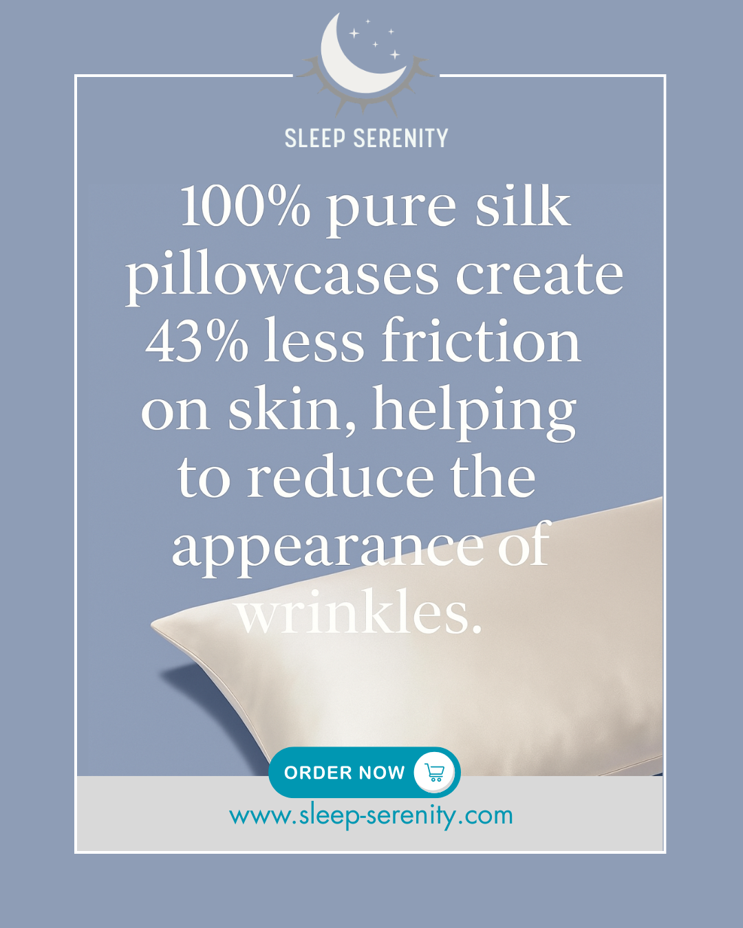 Silk Pillowcases create less friction helping reduce wrinkles